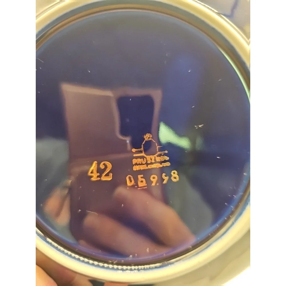 Pruszkow Polish COBALT BLUE AND GOLD Saucer 6 3/4‎ 